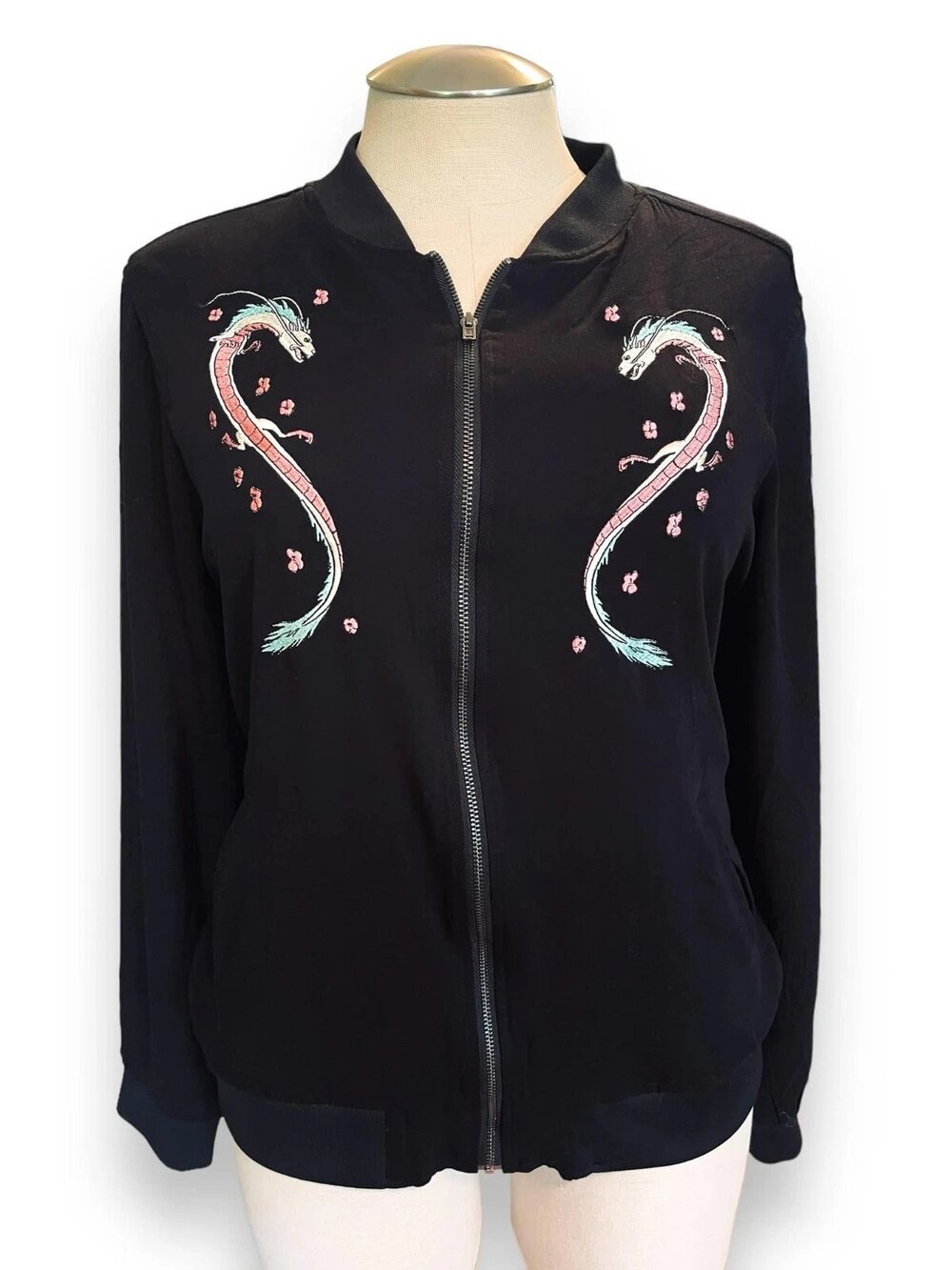 Torrid‎ Plus Size 4 (4X) Studio Ghibli Spirited Away Anime Dragon Bomber Jacket